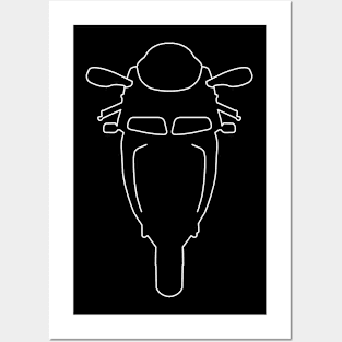 Ducati 916 outline graphic (white) Posters and Art